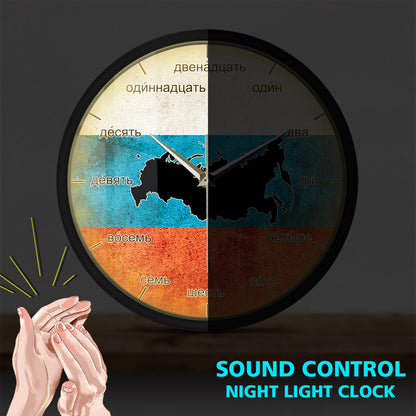 Flag Of Russia Sound Activated Wall Clock