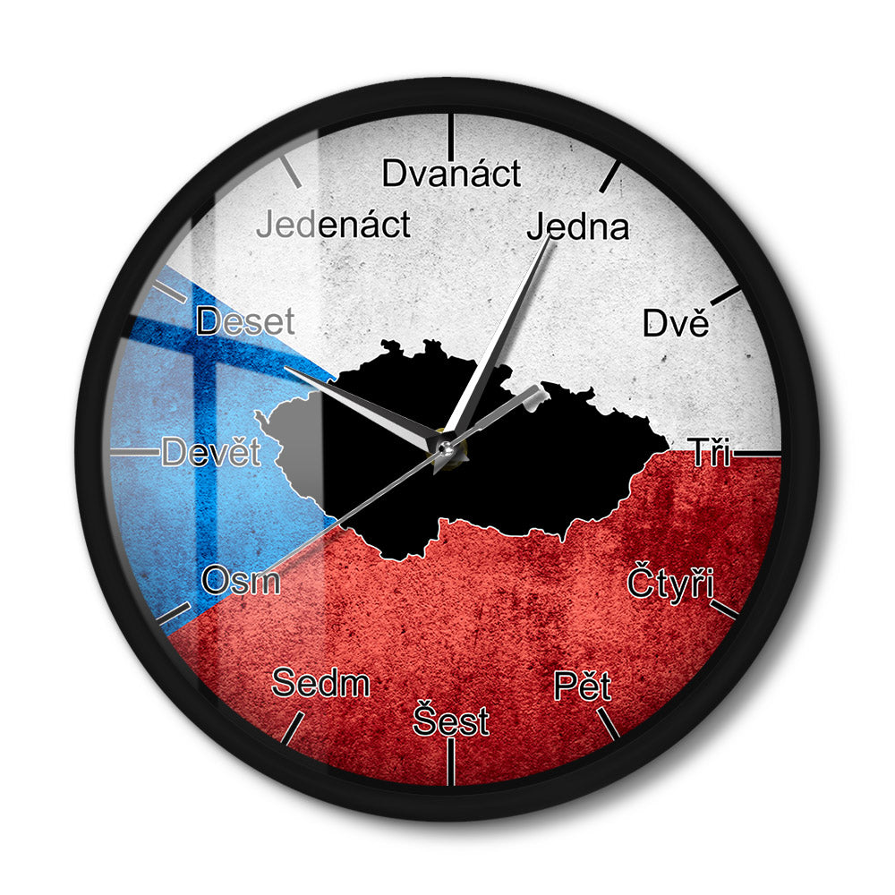 Czech Republic Map Sound Activated Wall Clock