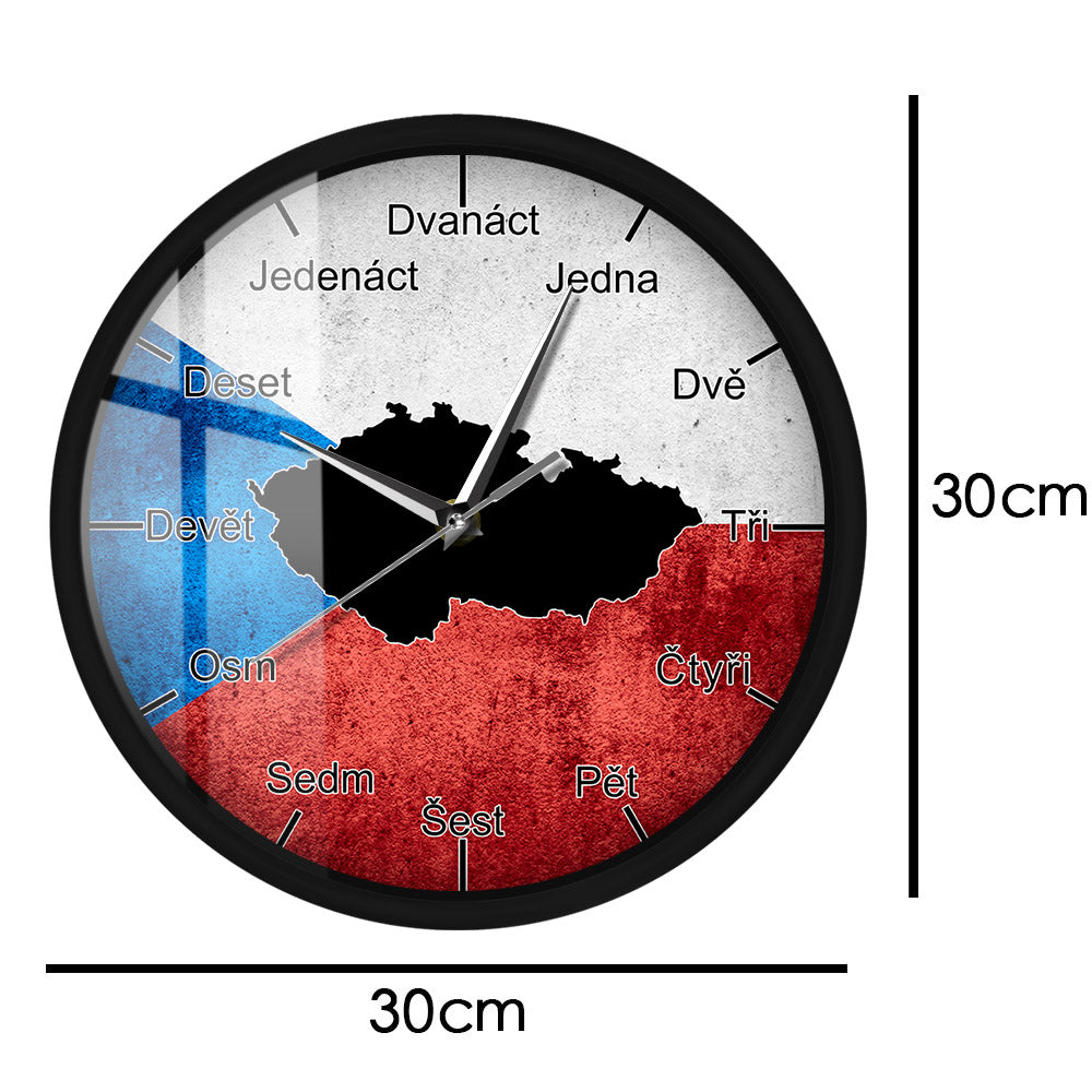 Czech Republic Map Sound Activated Wall Clock