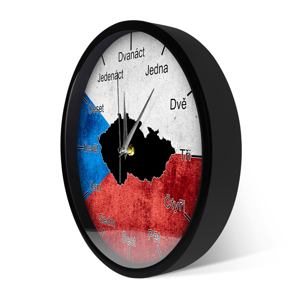 Czech Republic Map Sound Activated Wall Clock