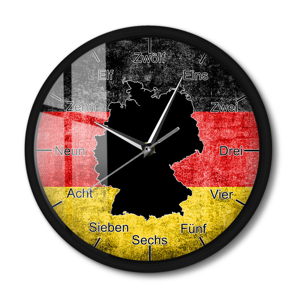 Germany Flag Map Sound Activated Wall Clock