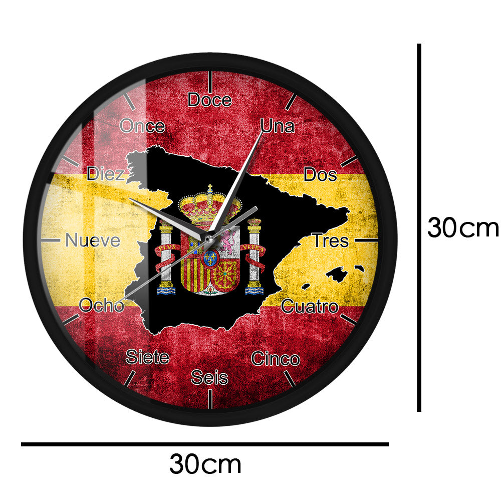 Flag Of Spain Sound Activated Wall Clock