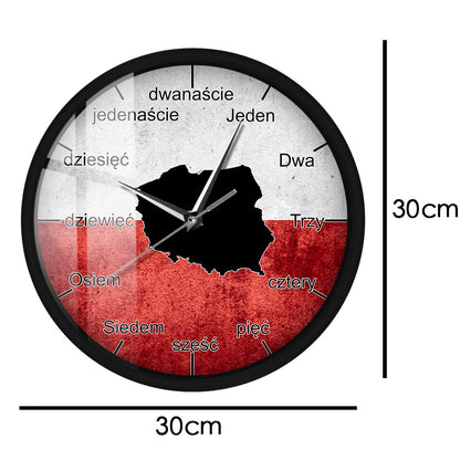 Poland Flag Map Sound Activated Wall Clock