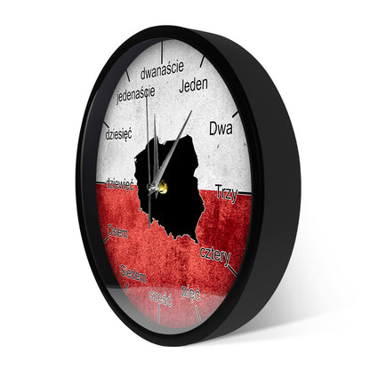 Poland Flag Map Sound Activated Wall Clock