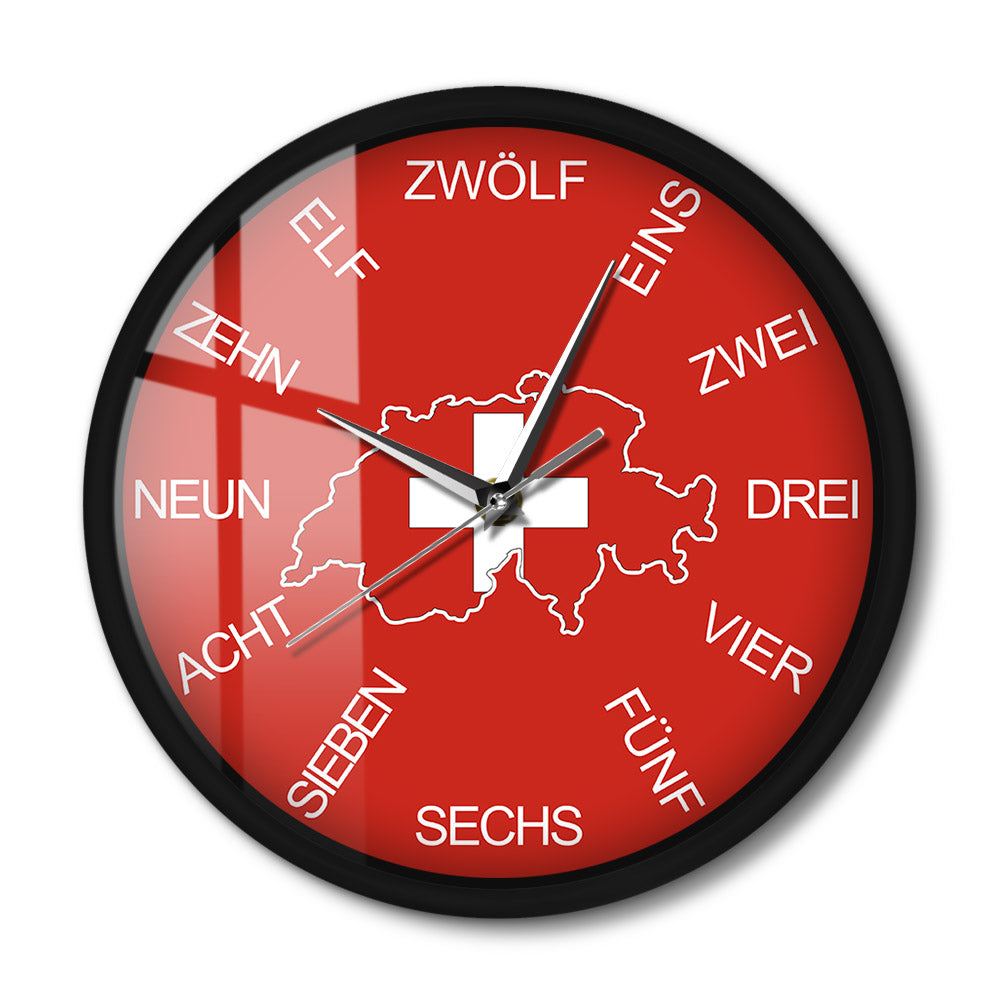 Switzerland Map Sound Activated Wall Clock
