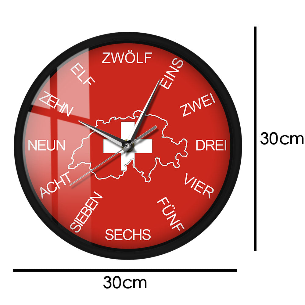 Switzerland Map Sound Activated Wall Clock