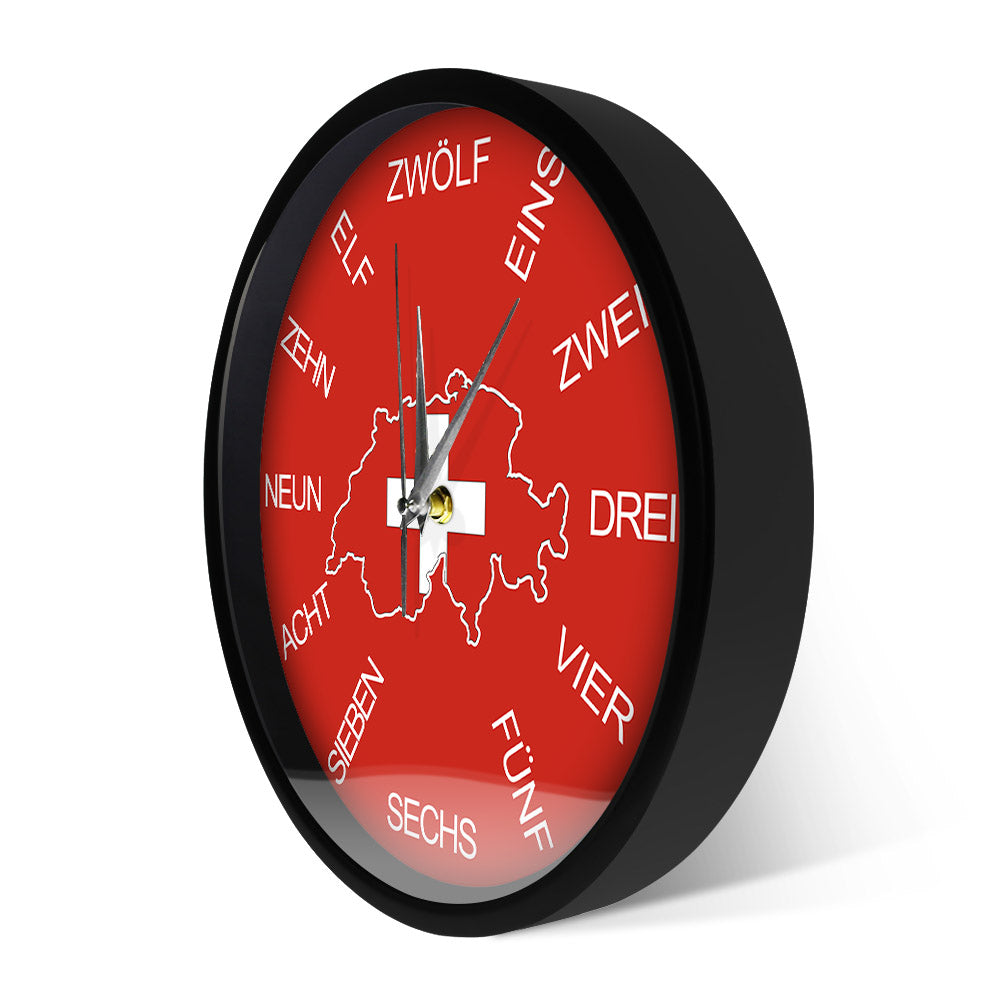 Switzerland Map Sound Activated Wall Clock