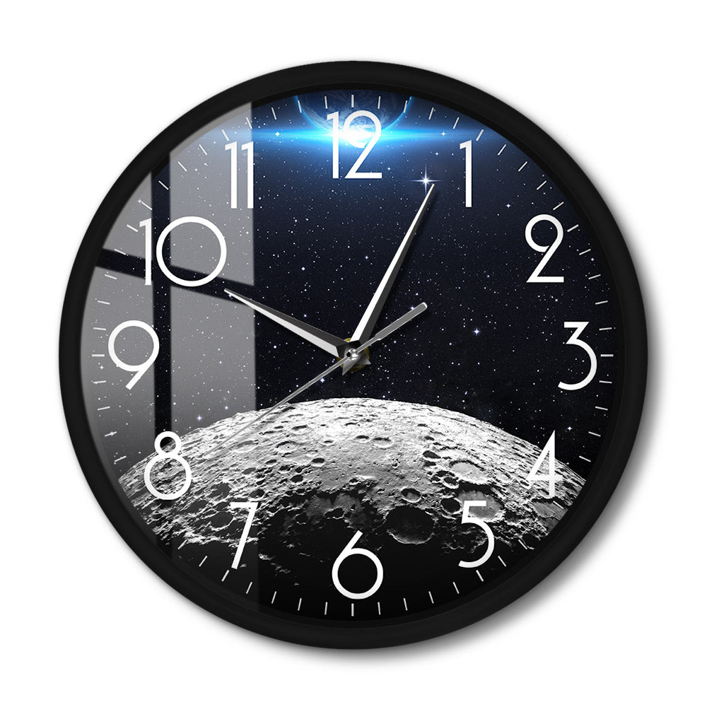Planet Earth And Moon Sound Activated Wall Clock