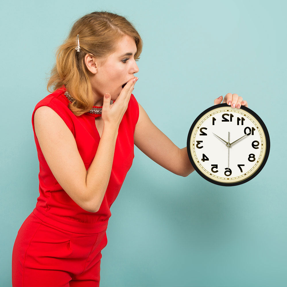 Counter Clockwise Backwards Clock Sound Activated Wall Clock
