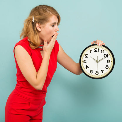 Counter Clockwise Backwards Clock Sound Activated Wall Clock