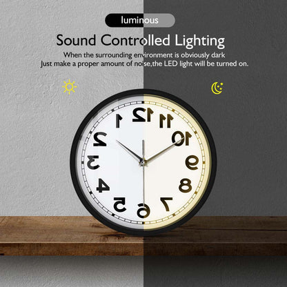 Counter Clockwise Backwards Clock Sound Activated Wall Clock