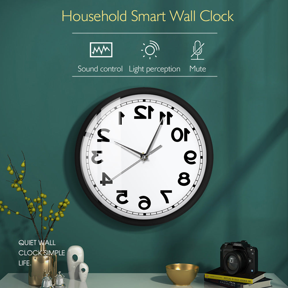 Counter Clockwise Backwards Clock Sound Activated Wall Clock
