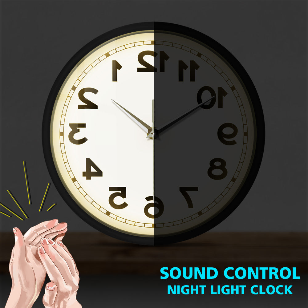 Counter Clockwise Backwards Clock Sound Activated Wall Clock