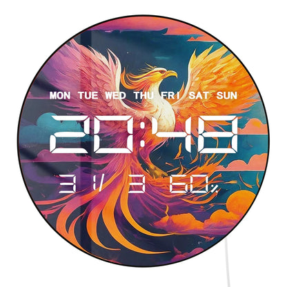 Sun and Moon Masonic Symbol LED Digital Wall Clock Freemason 12/24hr Timer Electronic Wall Clock Freemasonry Lodge Members Gift