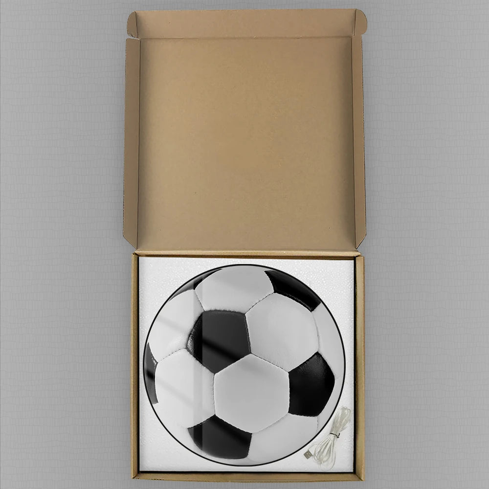 Football Ball Modern Design Electronic Wall Clock with Timer Date Temperature Display Soccer Sports Decor LED Digital Wall Clock