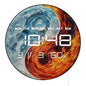 Fire and Ice Ying Yang Electric Wall Clock 12/24hour Timer Date Temperature Balance Spiritual Home Decor LED Digital Wall Clock