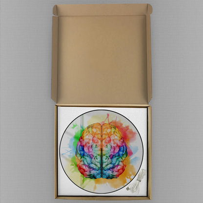 Spray Paint Watercolor Brain Modern Design Digital Wall Clock Large Time Display Electric Clock Neurologist Doctor Medical Gift