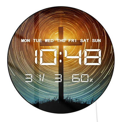 Psychedelic Outer Space LED Digital Wall Clock Large Display Galaxy Electronic Wall Clock Celestial Artwork Home Decor Watch