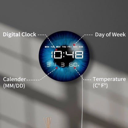 Eyeballs Iris Pupils Anatomy LED Digital Wall Clock Eyeballs Vision Retina Optometrist Electric Wall Clock Ophthalmologist Gift