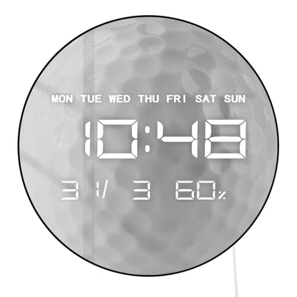 Golf Ball Electronic Wall Clock Large Numeric Display for Golf Club Golf Course Decor LED Large Digital Wall Clock Golfers Gift