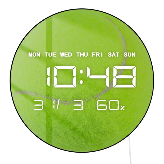Tennis Ball Modern Design LED Digital Wall Clock For Tennis School Home Court Decorative Electric Wall Clock Tennis Lover Gift