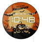 Trick or Treat Digital Wall Clock with LED Display Full Moon Ghost Pumkins Bats Halloween Electric Clock Large Numeric Display