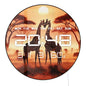 Giraffe Couple LED Digital Wall Clock Romantic Jungle Animal Lover Home Decor Electric Wall Clock with Date Calendar Temperature