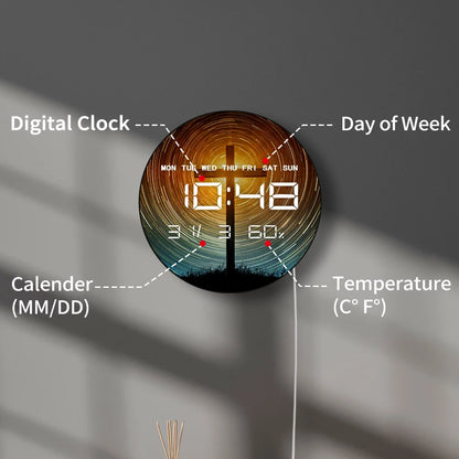 Psychedelic Outer Space LED Digital Wall Clock Large Display Galaxy Electronic Wall Clock Celestial Artwork Home Decor Watch