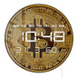 Golden Coin Bitcoin LED Digital Wall Clock For Finances Office Room Cryptocurrency BTC Symbol Art Electric Clock Wall Desk Use