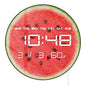 Sliced Watermelon Wall Clocks with Temperature Humidity Date Large Display Calendar Summer Fruit Home Decor Digital Wall Clock
