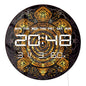 Golden Tribal Sea Turtle Electronic Wall Clock Totemic Animal Toned Maori Home Decor Timer Smart Dimming LED Digital Wall Clock