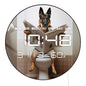 German Shepherd on Toilet Reading Newspaper LED Digital Wall Clock with Calendar Temperature Autom Dimming Electronic Wall Clock