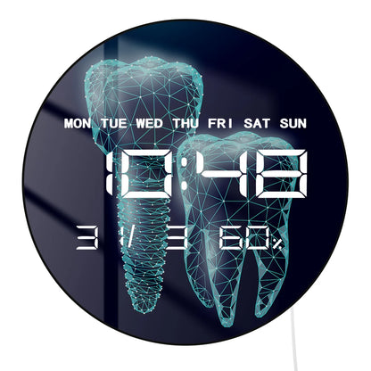 Molar Tooth Professional Dental Clinic LED Digital Wall Clock Dentistry Medical Artwork Large Number Display Electric Wall Clock