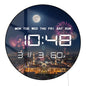 Riyadh Skyline with Full Moon Firework Modern Design LED Digital Wall Clock with Timer Date Temperature Eid Vibes Electric Clock