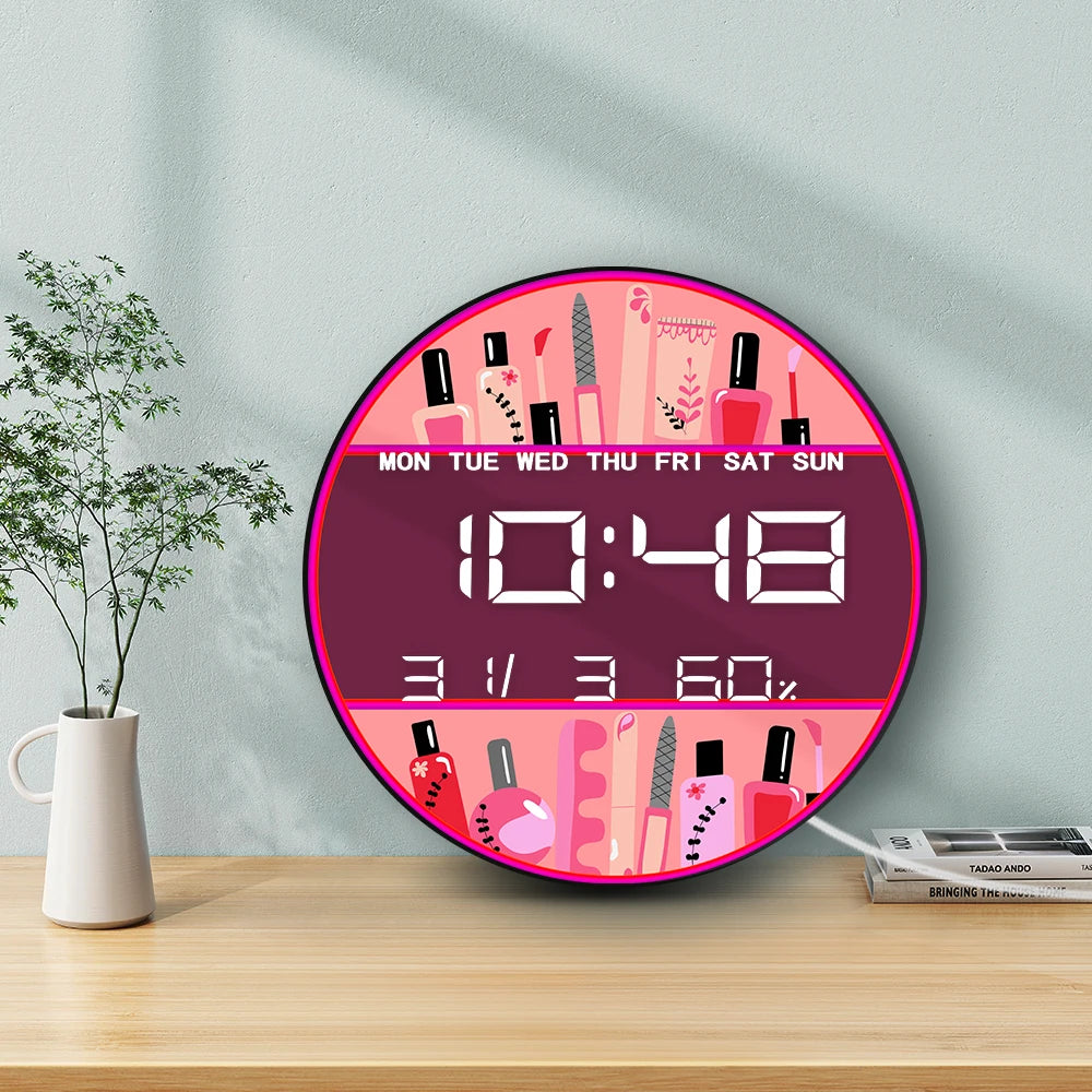 Nail Tools LED Digital Wall Clock for Beauty Salon Room Nail Technician Large Display Sign Nail Artist Electronic Wall Clock