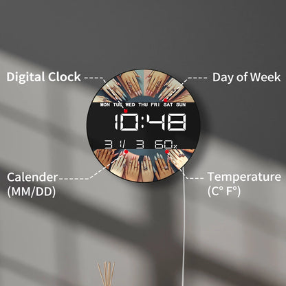 Nail Tech Fashion Hand Electronic Wall Clock for Beauty Salon Studio Female Hands Art Digital Wall Clock Large Numeric Display